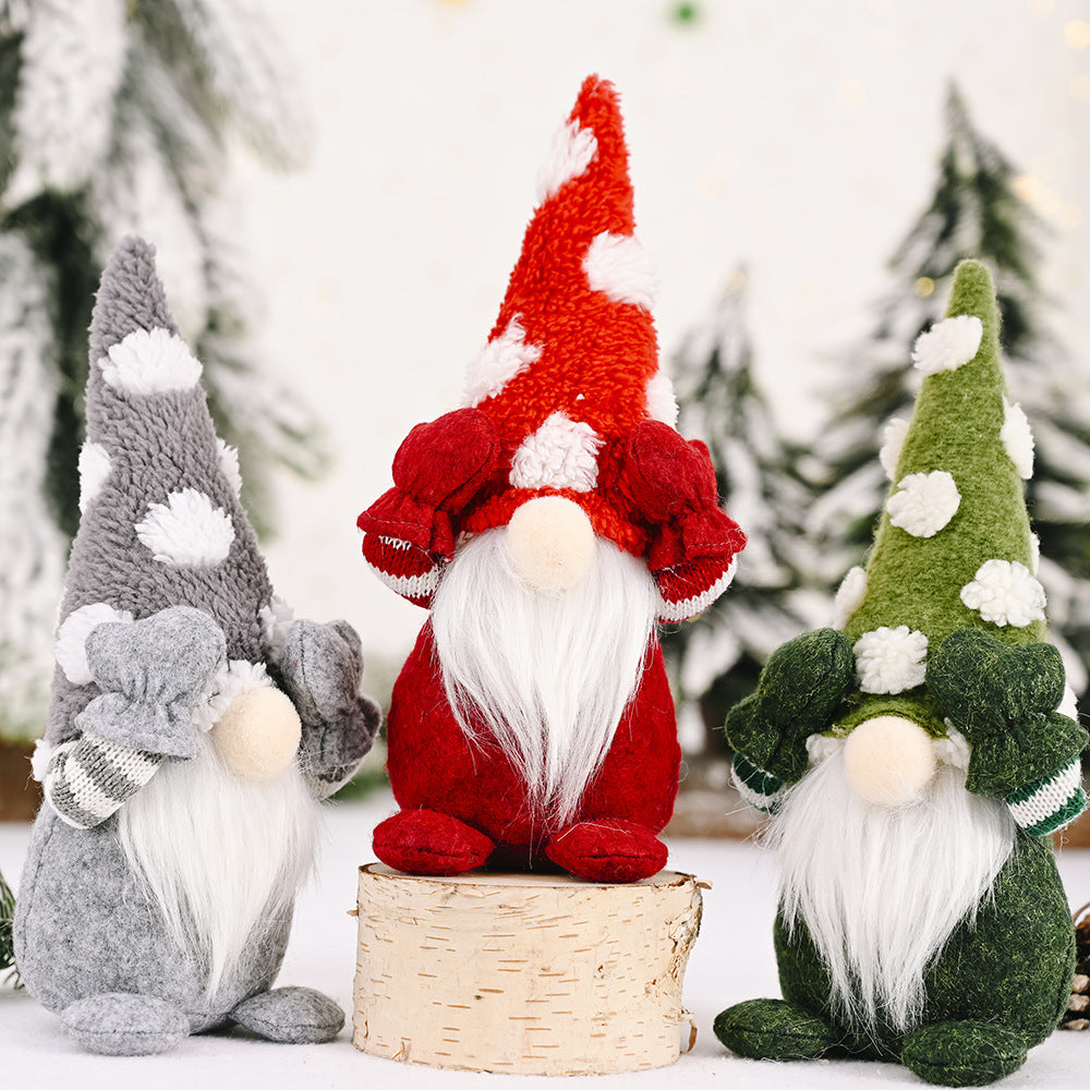 Wholesale Christmas Decorations Snowflake Hat Covering Eyes Doll Doll